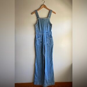 Free People Denim Wide Leg Jumpsuit/Overalls 0